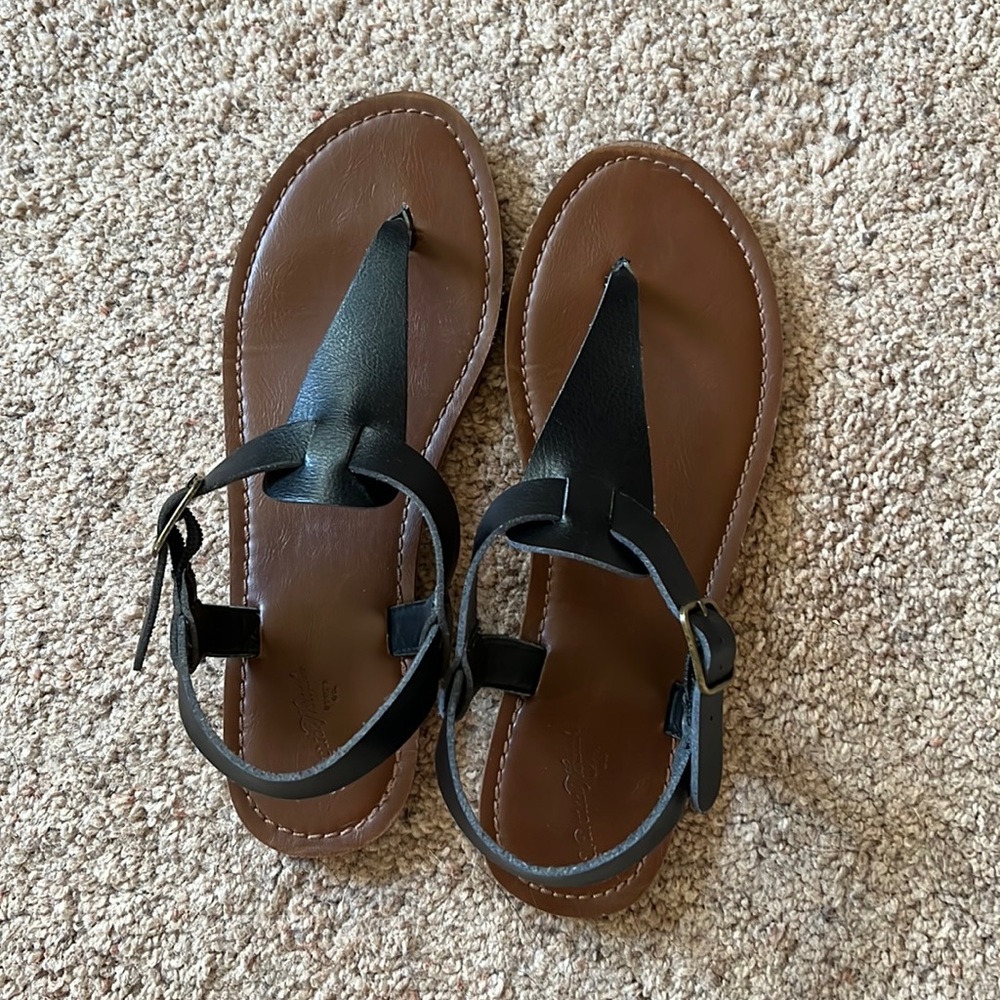 Black gladiator sandals- 8.5 womens